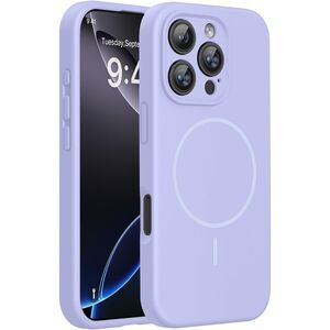 Miracase Liquid Silicone Magnetic Case for iPhone 16 Pro Max Light Purple